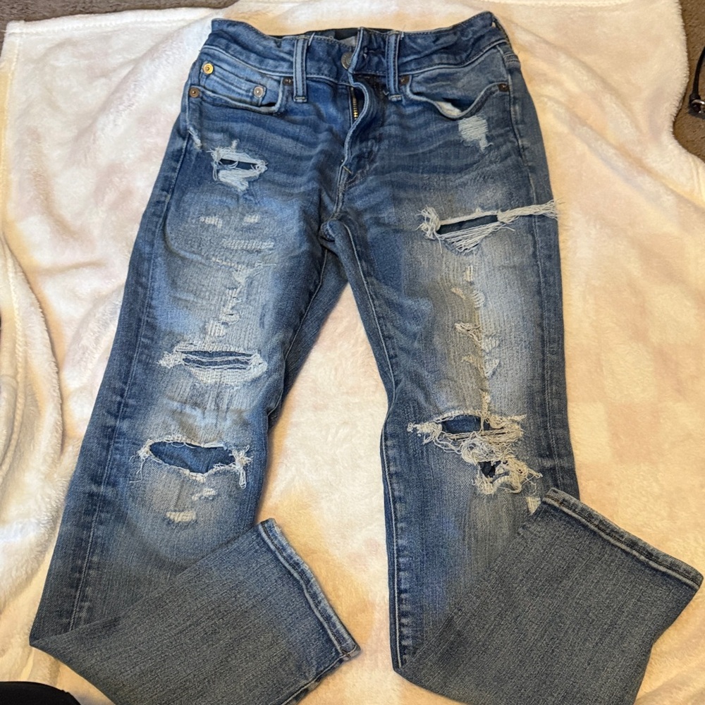 American Eagle Outfitters Distressed Blue Slim Jeans
